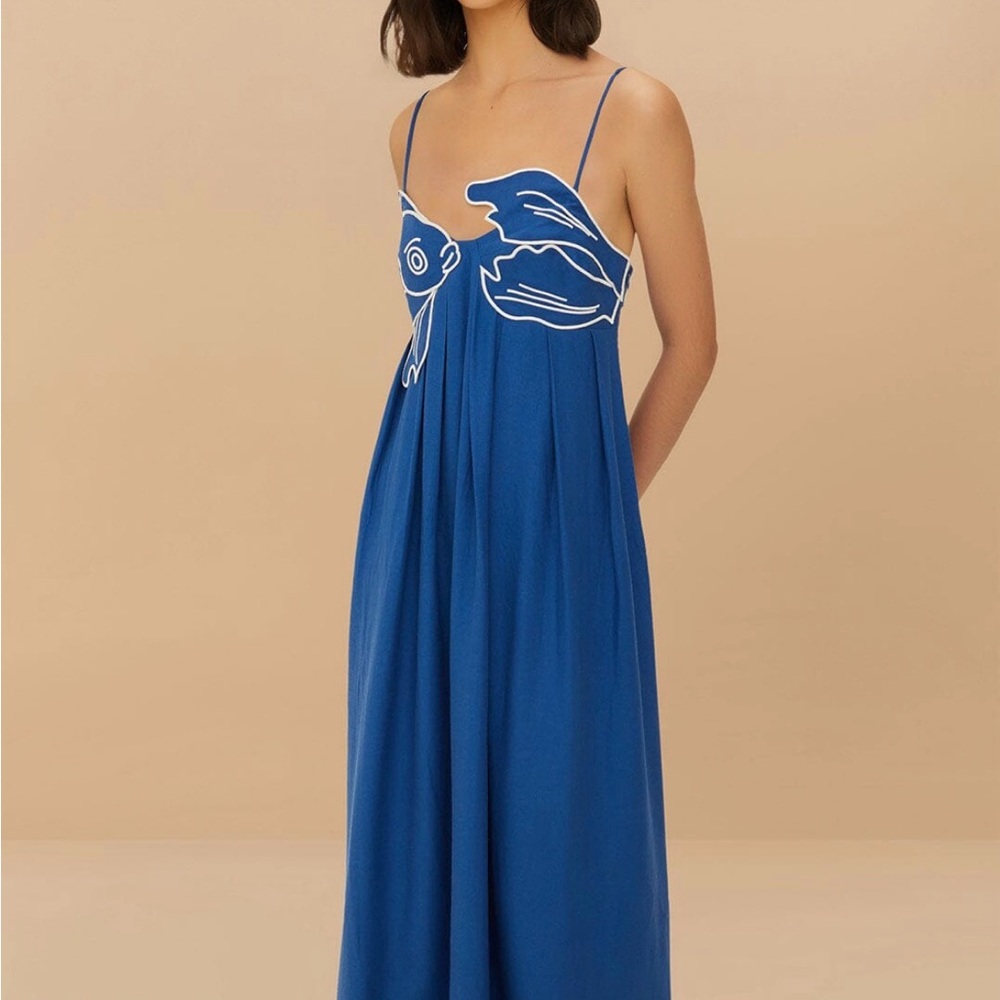 Blue fish top lenzing Ecovero euroflax  maxi dress